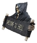 Ebros Large Grim Reaper Skeleton Welcome Opening Scroll Wall Decor 17 5  Long