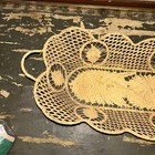 Vintage Antique Basket Woven With Thread String   Metal Supports Folk Art 14 5 