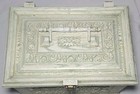 Vintage Max Klein White Gold Plastic Sewing Box Case Sc-4015 W  Handle Large