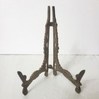 Vintage Ornate Brass Tabletop Mini 5  Easel Display Stand Picture Plate Holder