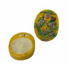Chinese Yellow Mustard Ceramic Phoenix Dragon Ink Well Dipping Display Ws1806