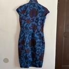 Vintage Handmade Blue Floral Color Shift Silk Cheongsam Qipao   Approx Small