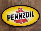 Pennzoil Motor Oil 24  Oval Shaped Heavy Duty Made Metal Advertising Dealer Sign