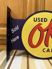 Ok Used Cars Metal Flange Sign Sold Here Gas Oil Garage Vintage Style Wall Decor