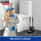 Mr siga Toilet Plunger And Bowl Brush Combo For Bathroom Cleaning  Black  1 Set