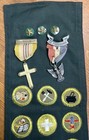 Vintage Boy Scouts Explorer Forest Green Merit Badge Sash W  Eagle Scout Medal