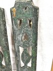 Antique Wood Trim Fragments Carved Hearts Green Paint 4 5x20 5 Original 19thc 