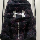Under Armour Drawstring Gym Bag Black Pink Blue Speckled Zip Pocket