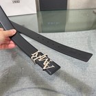 Amiri Black Leather Belt Silver Amiri Logo Buckle Designer Luxury New