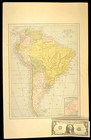 Antique Map South America Original Atlas 1800s Brazil Bolivia Columbia Equador