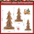 3 Set Handmade Carved Wooden Christmas Trees Tabletop Holiday Winter Christmas 