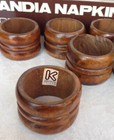 Vintage Set Of Scandia Wood Napkin Rings In Original Box Set Of 8