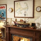 Jaws Orca Wooden Ship Model Shark Fishing Boat Pre-assembled Antique Finish S   
