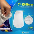 Aquatic Experts 7-inch Ring 100 Micron Felt Filter Socks - Long For Aquariums