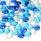  0 97 Pounds  Flat Glass Marbles  Blue Mixed Gemstone Vase Fillers Mixed Blue
