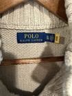 Polo Ralph Lauren Iconic American Flag Knit Sweater Mock Neck Beige Off-white Xl