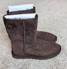 New Ugg Australia Women s Suede Classic Short Pull On Boots Brown Chocolate 