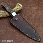 Custom Handmade 440c Stainless Steel Chef Knife Etching On Blade With Leather