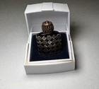 Miniature Black Amethyst Glass Perfume Bottle Marked Made In France