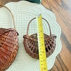 Vintage Wicker Rattan Wall-hanging Pocket Baskets Set Of 2
