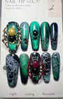Handmade Halloween Press On Nails Cat Eye 3d Spider Spiderweb Gothic Long Coffin