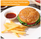 Joeabor Artificial Hamburger   12 Artificial French Fries Realistic Fake Food   