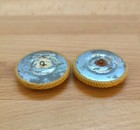Two Vintage 1-1 2  1 5  Gold Corduroy Fabric Buttons