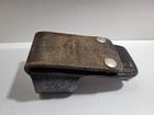 Vintage Leather Basketweave Belt Holster Utility Pouch Black Police Duty Gear