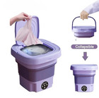 1pc 8l Foldable Mini Washing Machine     Portable Washer With Spin Dryer - New