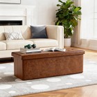 30 -43  Storage Ottoman Leather Fabric Upholstered Seat Lift Top Footrest
