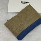 Chanel Brown Flax Cosmetic Makeup Pouch Clutch Bag Women s Vip Gift