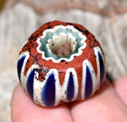 Antique Venetian Seven Layer Chevron Italian Drawn Cane Glass Bead African Trade