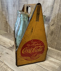 Vintage 1940 s Wwii War Wings Wooden Yellow Coca Cola 6-bottle Carrier   Bottles