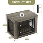 35  Dog Crate 2ft Wood Kennel Pet Cage Rabbit Hutch Iron Corner Side Table Gray