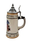 Hand Made German Beer Stein With Lid Ws Qualitat Switzerland  16oz 