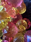 Vintage Lucite Grape Cluster Pink Yellow Amber  Mcm Retro Decor 6ag 