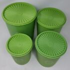 Set Of 4 Tupperware 805 807 809 811 Canisters Apple Green W lids Vintage