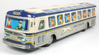 Working 1960s Vintage Kyoei Japan Friction Toy Greyhound Bus Tin Litho 15  Long