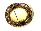 Art Nouveau Victorian Antique Carved Shell Cameo Gold Leaf Filigree 2 5  Brooch