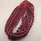 Venetian Red Whiteheart Trade Glass Beads Necklace 12 6mm X 11 4mm   6-7mm