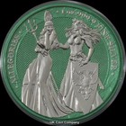 2019 Britannia Germania Allegories 1oz Silver Space Green Coin Issued 250 Pieces