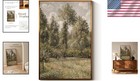 Vintage Gold-framed Canvas Wall Art - Rustic Poplars Eragny Print 36x24in