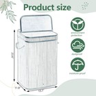 72l Laundry Hamper With Lid Bamboo Laundry Basket With Handle   Removable Liner