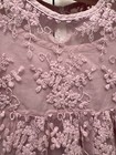 Vintage Girls Toddler  Dress Sheer Embroidered Purple