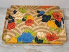 Mcm Vintage 70s Floral Serving Tray - Large Mid Century Modern Fiberglass Tray