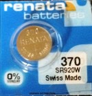370 Renata Sr920w  2 Piece  D370 Watch Battery Free Shipping Authorized Seller