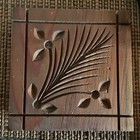 Antique Mahogany Rosette Plinth 5    Hand-carved Early 20th C Original 2nds