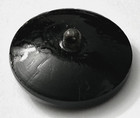 Medium Vintage Black Glass Leaves   Berries Button  4004