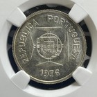1936 Portuguese India 1 2 Rupia Ngc Ms64 Lot g1089 Silver  Choice Unc 