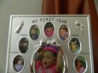 New Photo Frame My First Year Silver Tone Baby Memory Collage 13 Pictures Gift